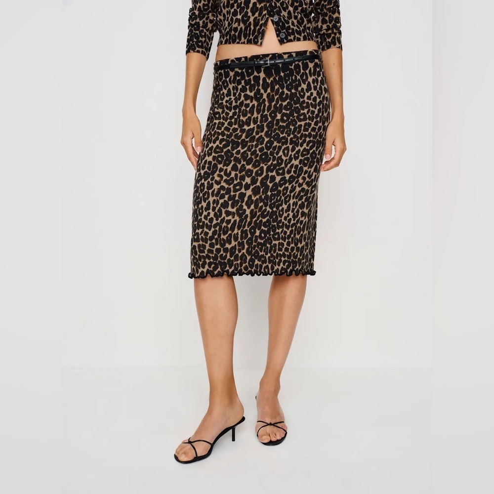 NWT Reformation Nicola Regenerative Merino Skirt Brown